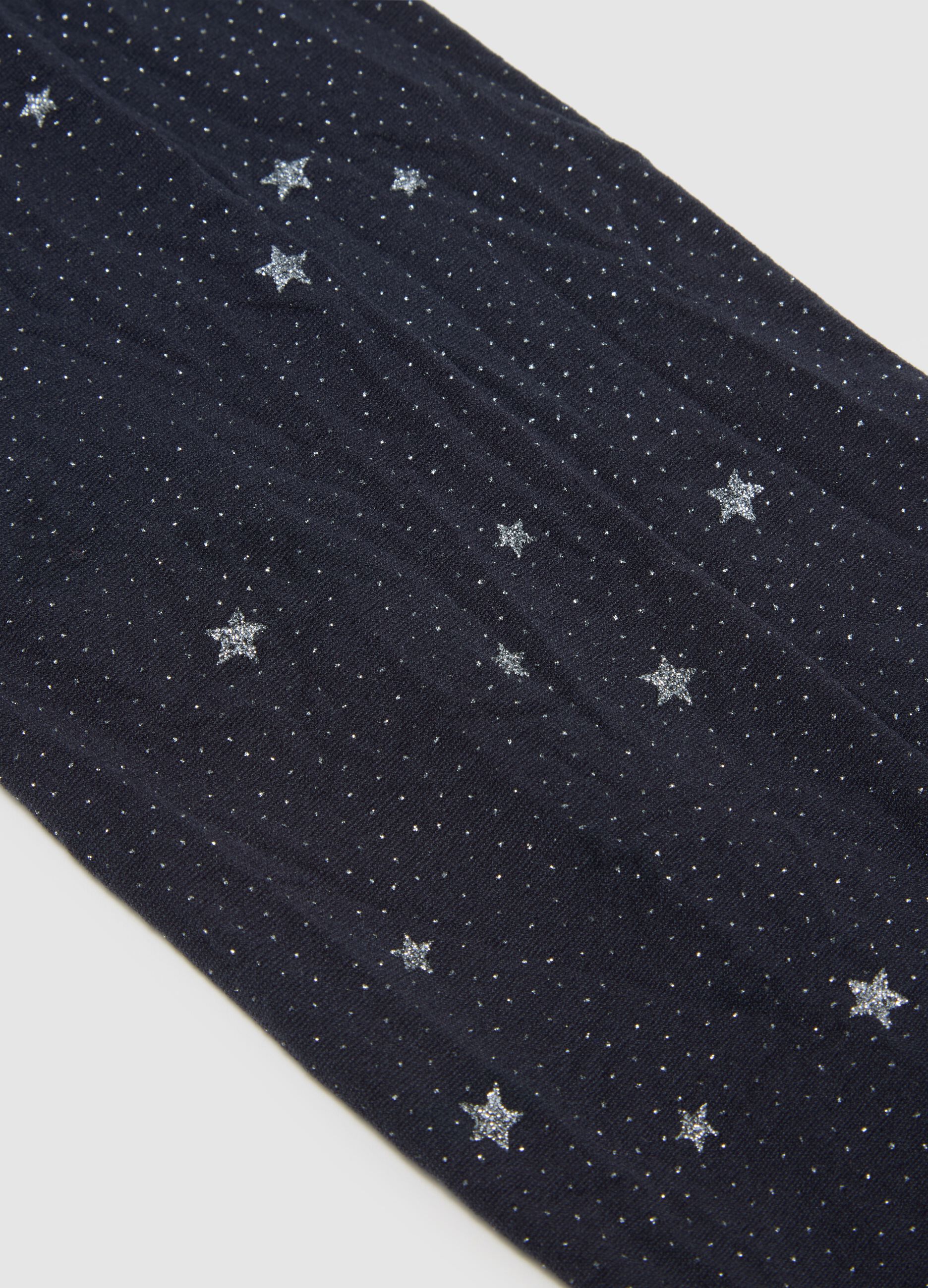 Blue Tights with Knitted Stars