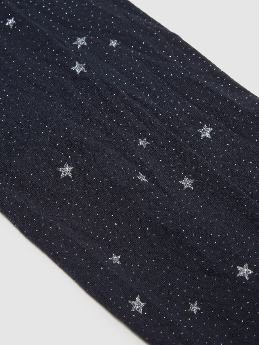 Blue Tights with Knitted Stars_2