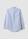 Light blue Oxford shirt with white stripes in pure cotton, comfort fit_6