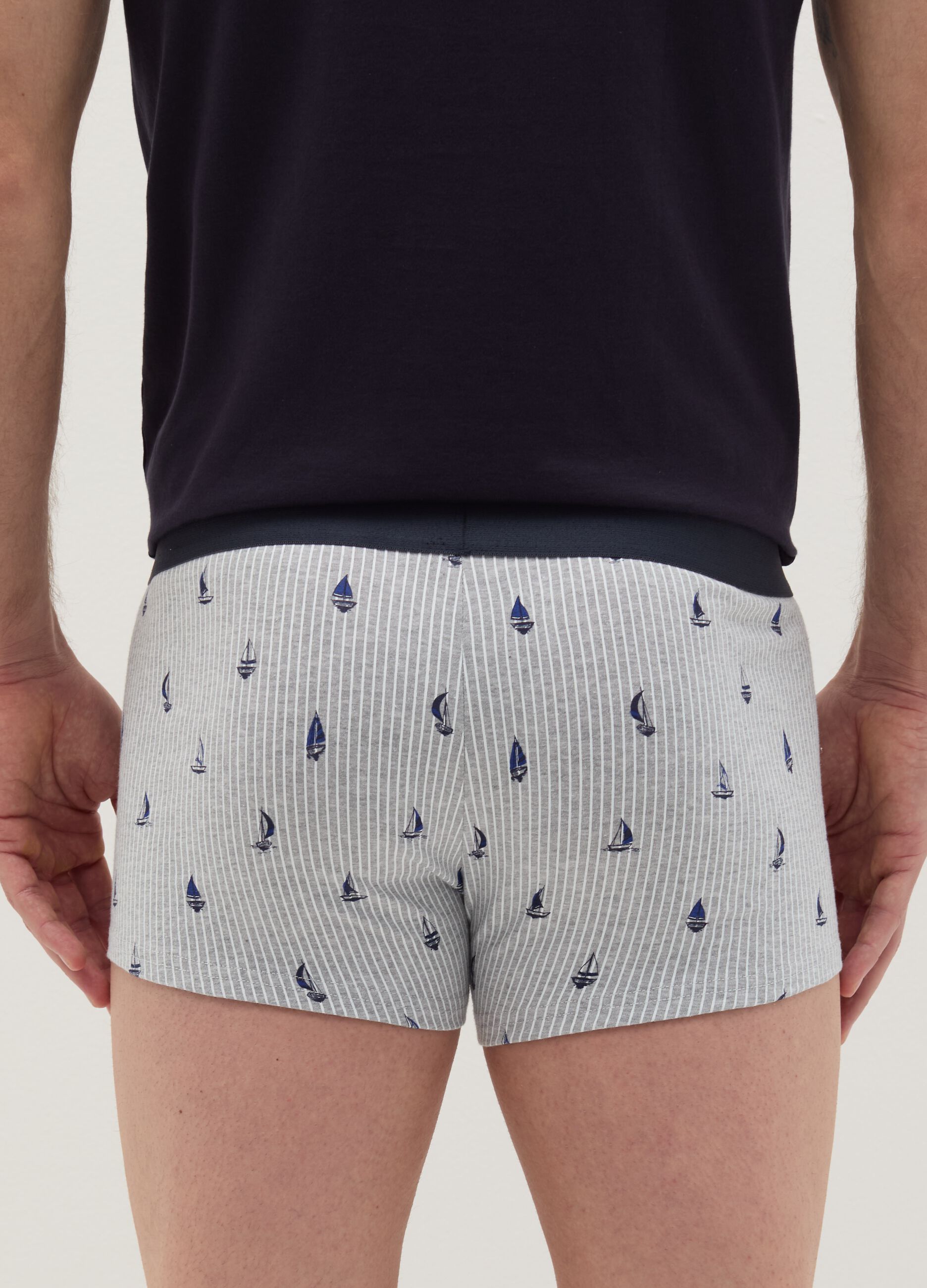 Three-pack boxer shorts in stretch cotton with print
