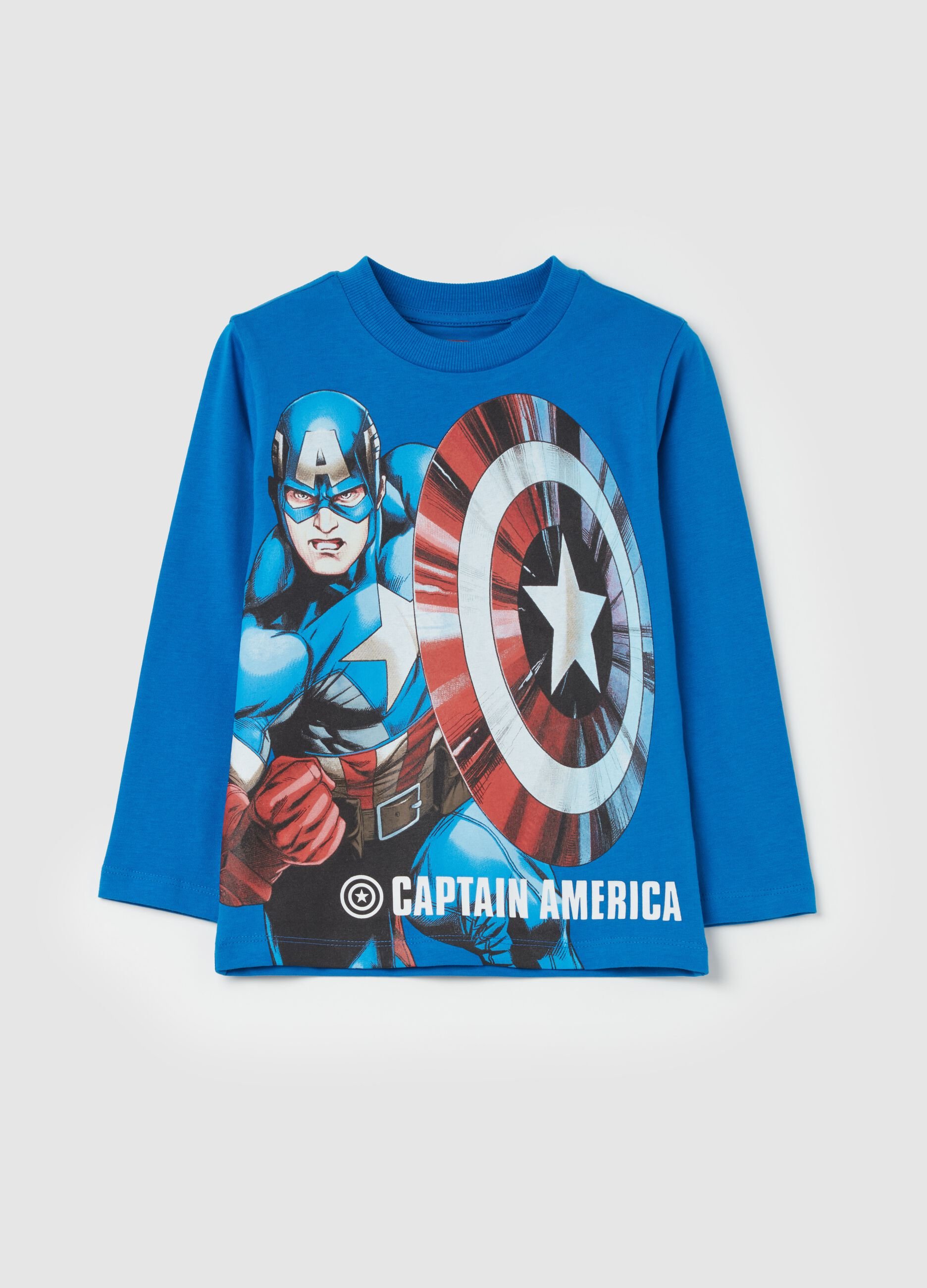 T-shirt maniche lunghe stampa Captain America