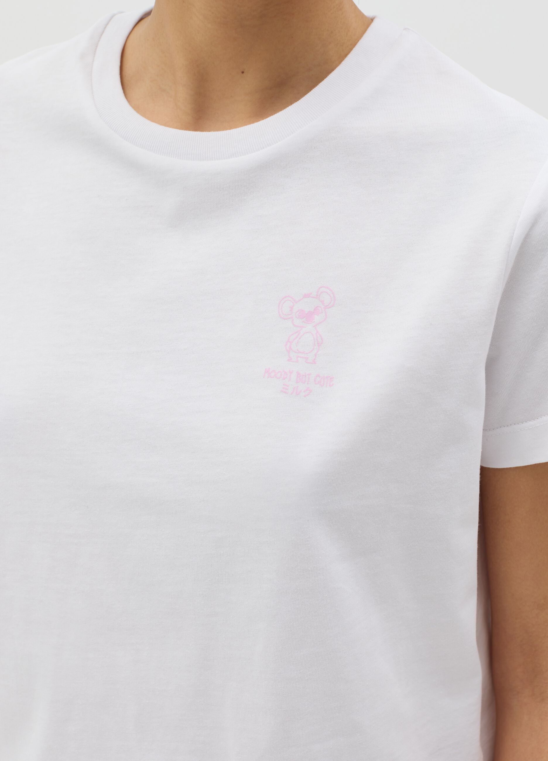 T-shirt boxy fit bianca in cotone