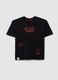 Oversized black cotton boys' t-shirt with Miami Heat logo_0