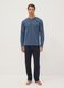 Blue and black striped organic cotton crew-neck pyjamas_1