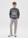 Boys' grey cotton blend regular fit trousers_0
