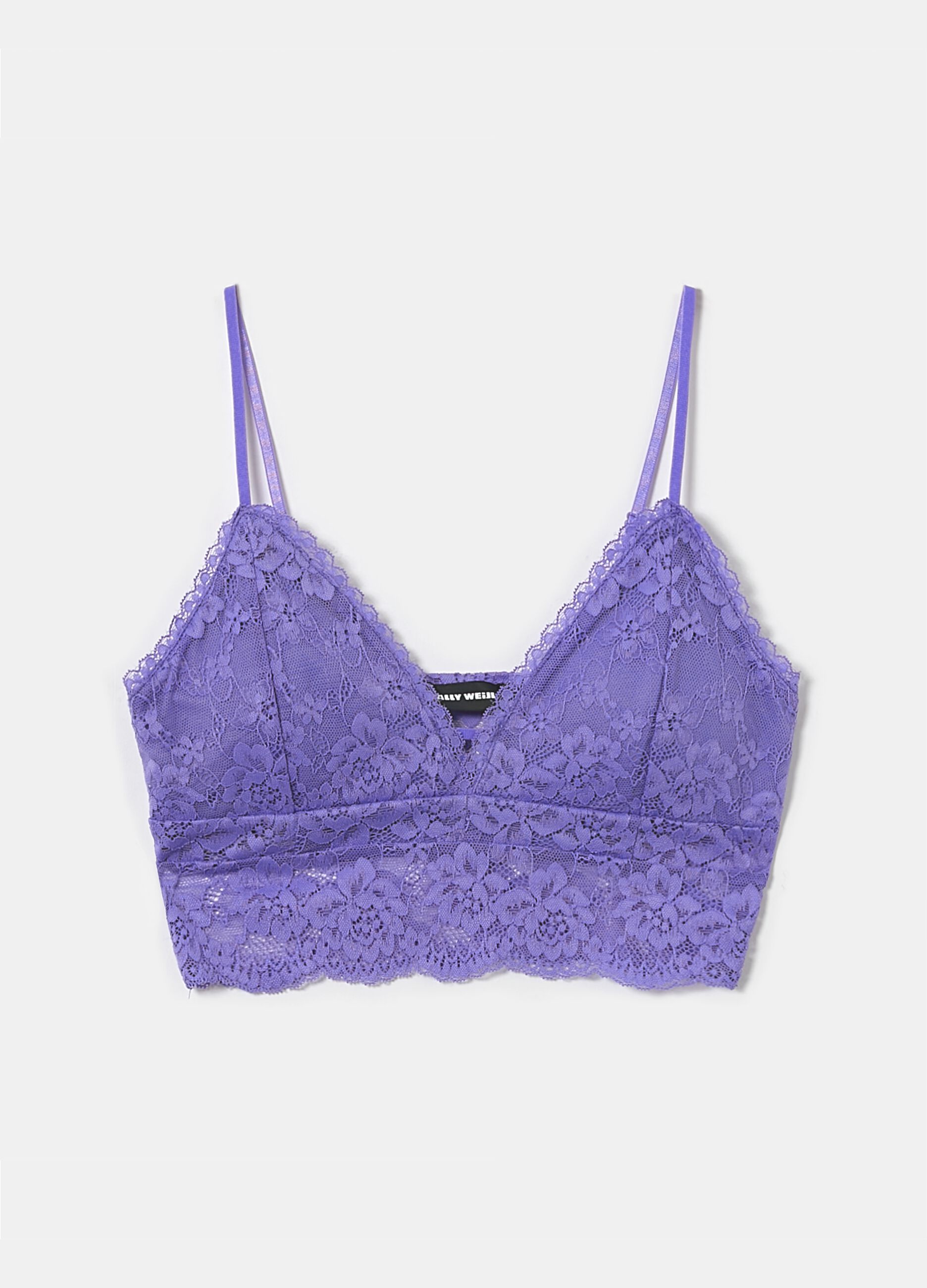 Crop top in pizzo