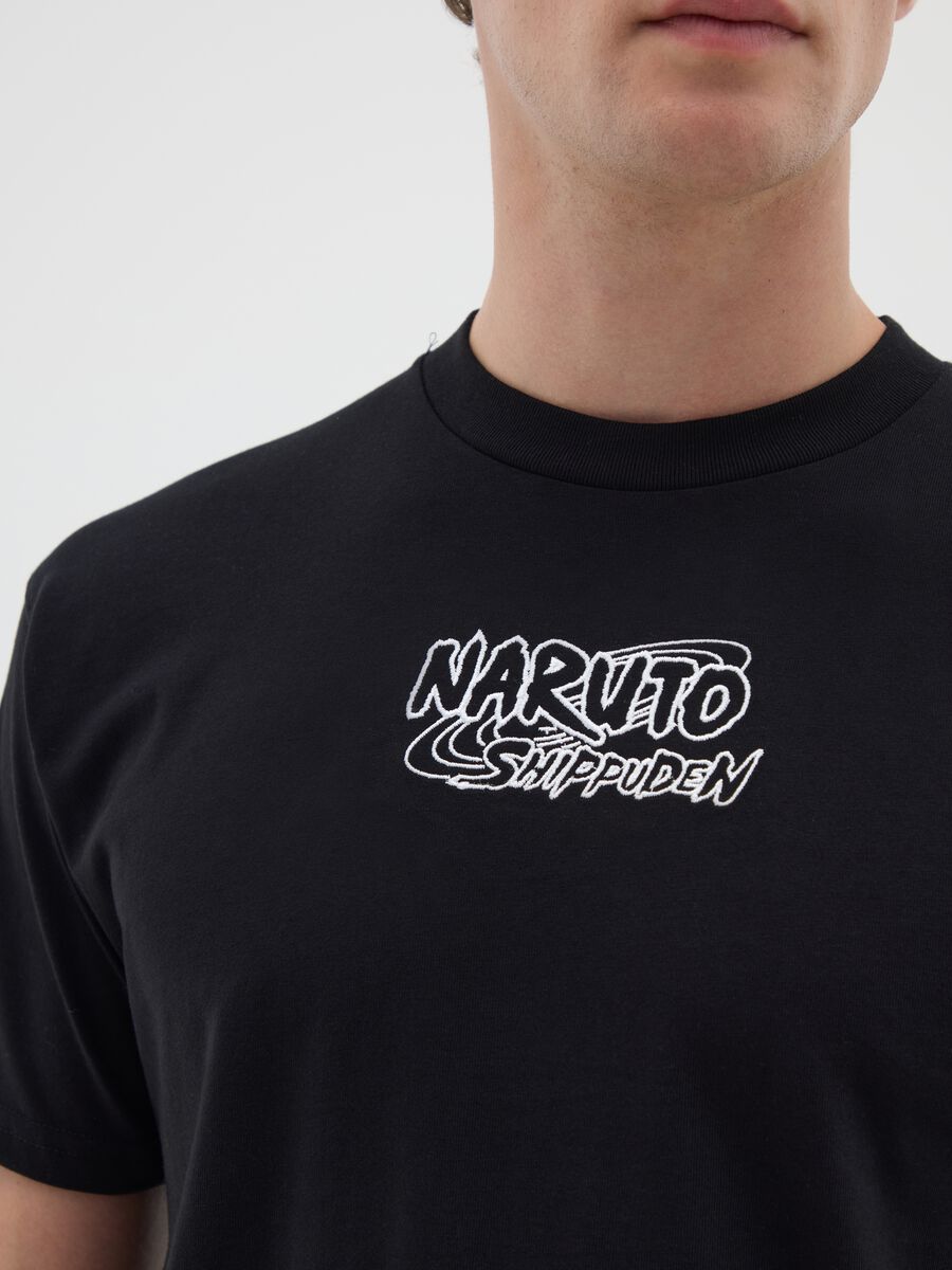Men's pure cotton black T-shirt with Naruto print_2
