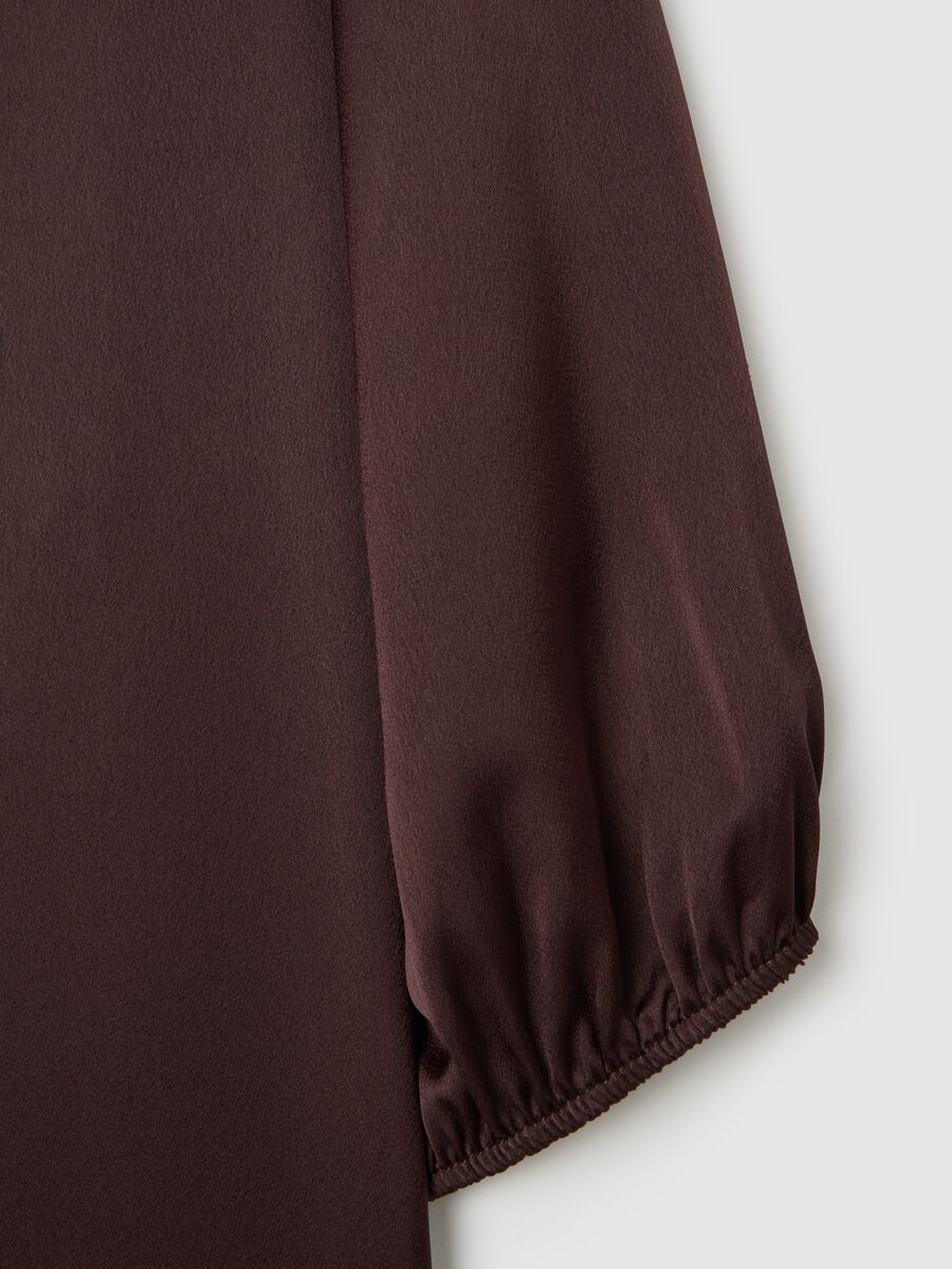 Brown long sleeve regular fit blouse_1