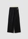 Black wide-leg cotton-blend trousers_2