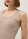 Beige regular fit tank top with metallic appliqu&eacute;s_3