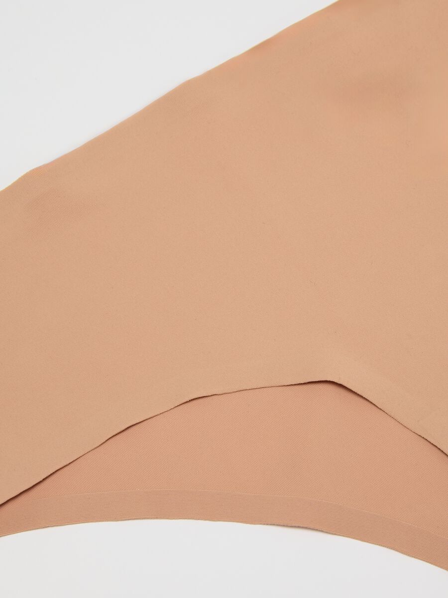 Women's beige stretch fabric regular fit briefs_1