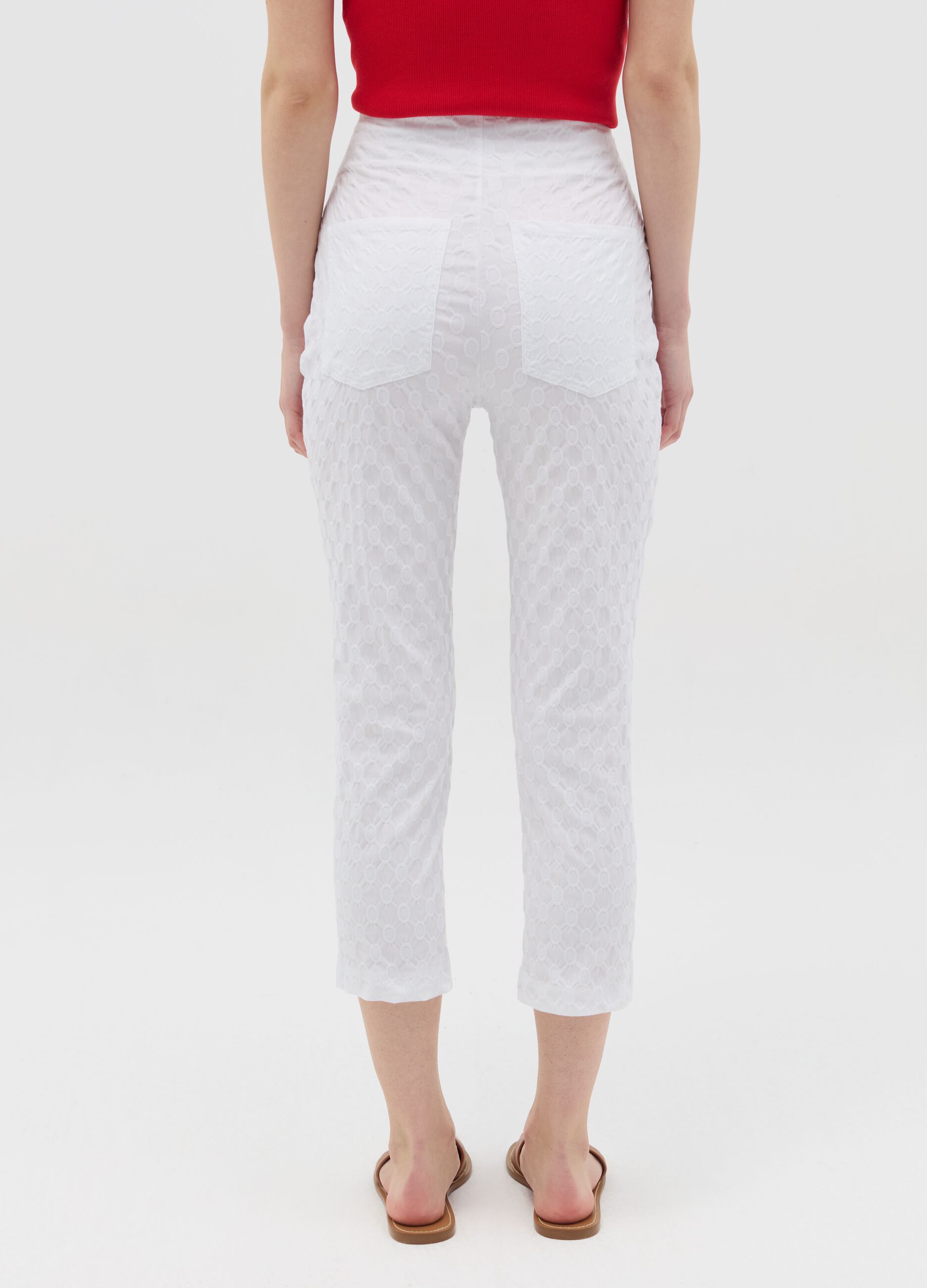 Cropped maternity treggings with circles motif