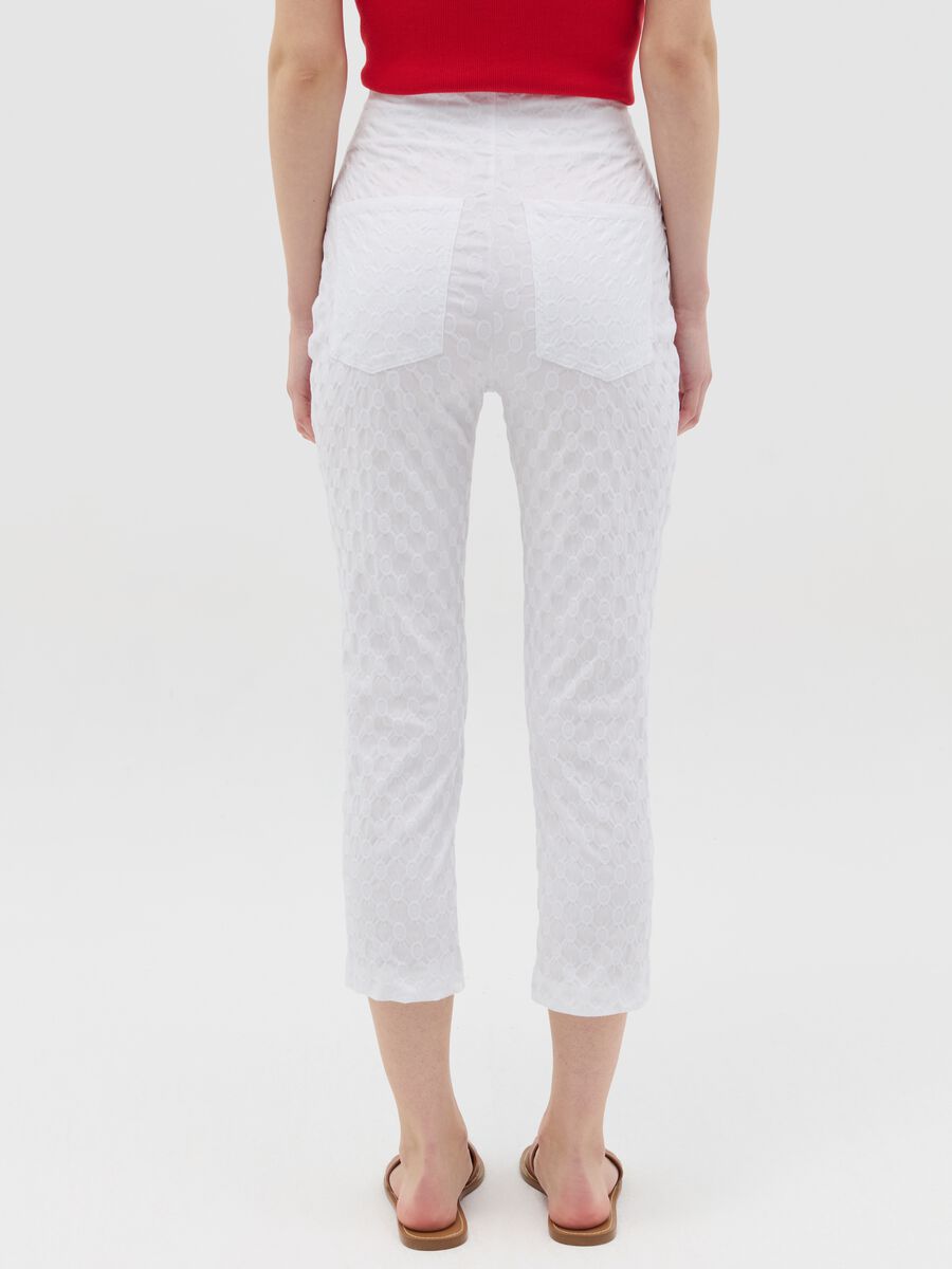 Cropped maternity treggings with circles motif_4