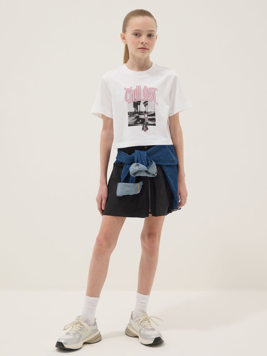Black skort with front zip_0