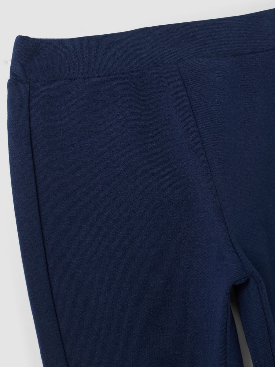 Blue organic stretch cotton flared leggings_2