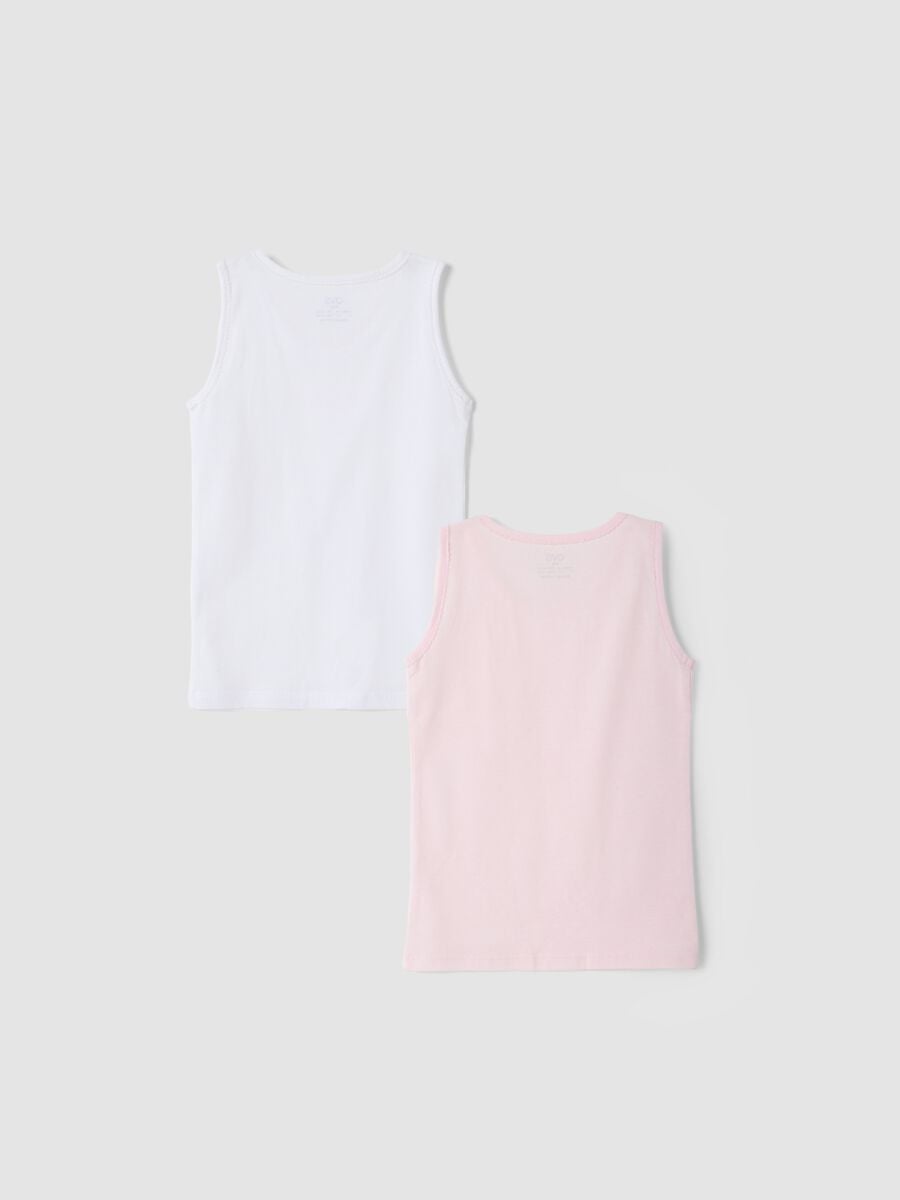 2-pack pink and white organic cotton crew-neck vests_1
