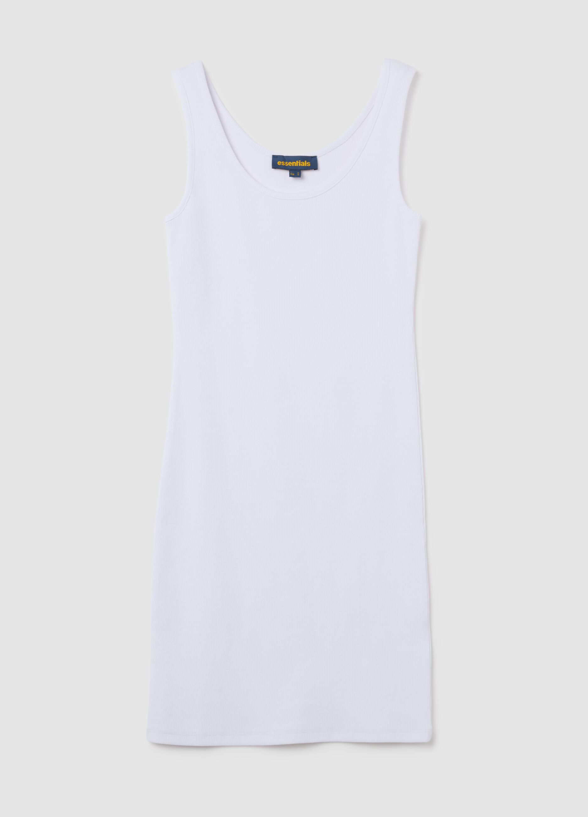 Abito a tubo da donna in cotone elasticizzato bianco fitted