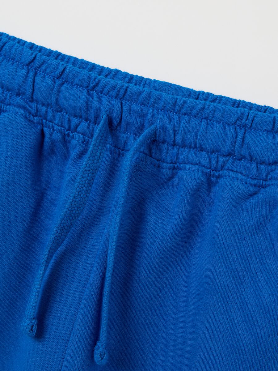 White and blue Sonic jogging set in cotton_3