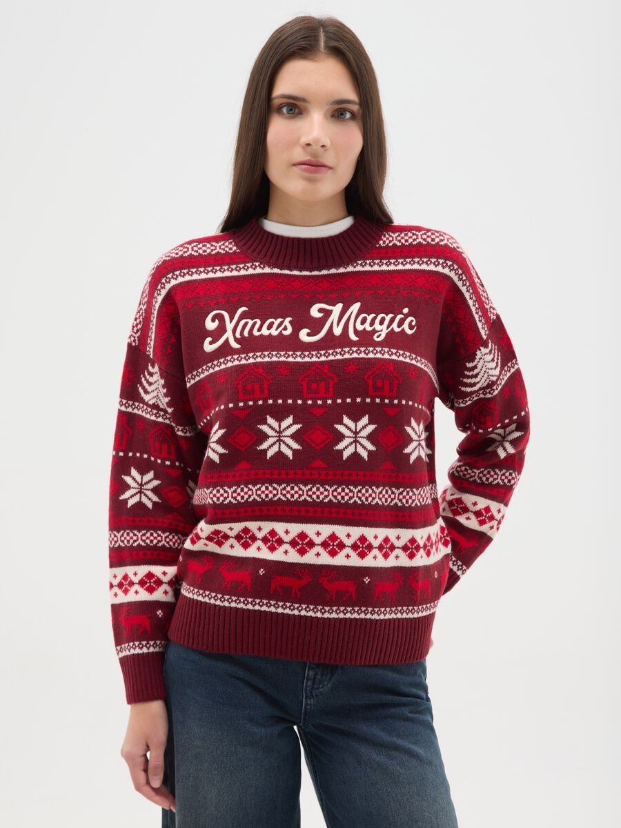 Multi-colour Christmas jumper regular fit_0