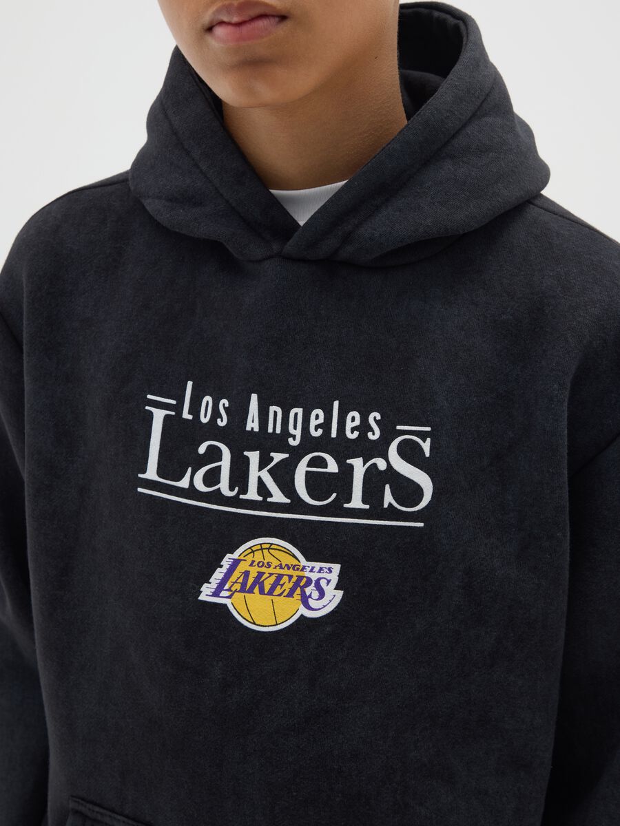Children's black cotton blend sweatshirt regular fit Los Angeles Lakers_2