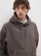 Oversized brown cotton blend sweatshirt_0