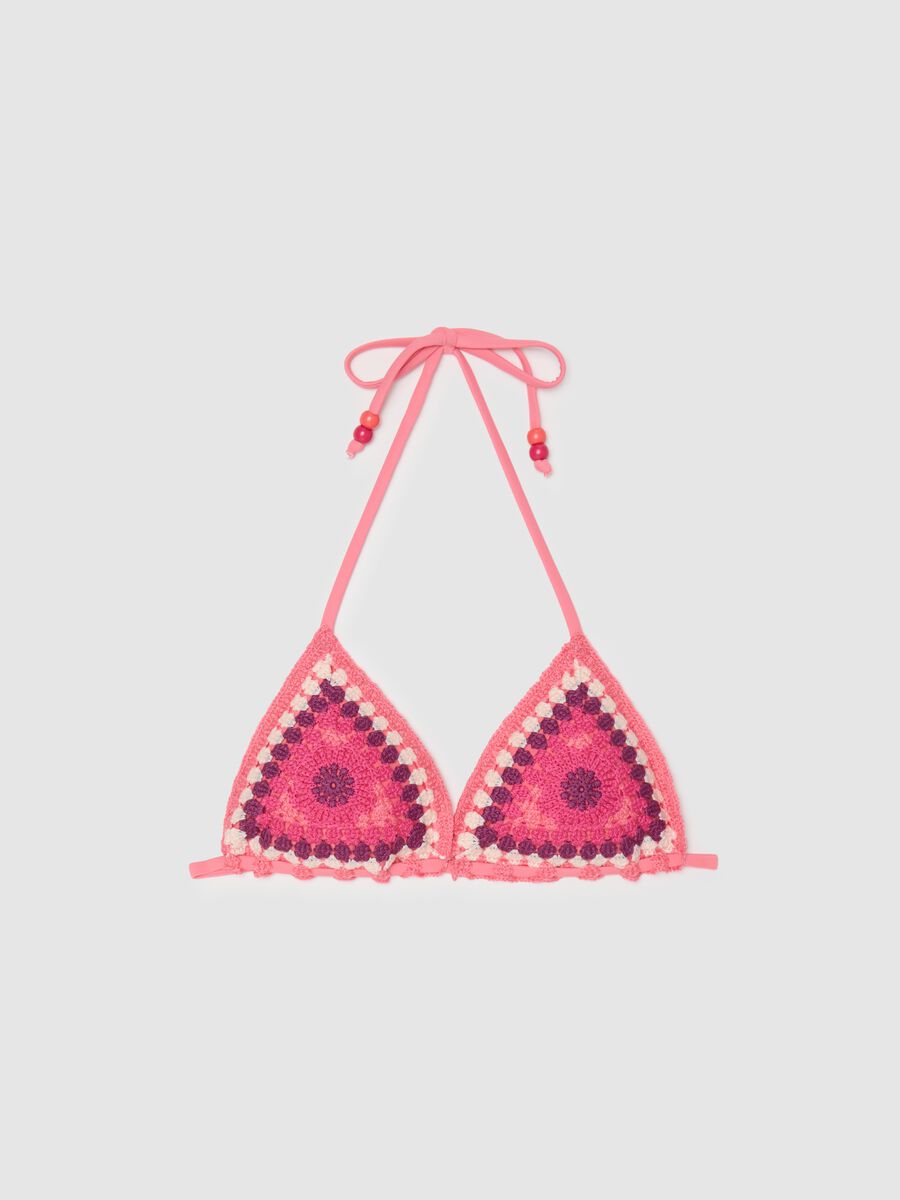 Women's multicolour bikini top with ties_4
