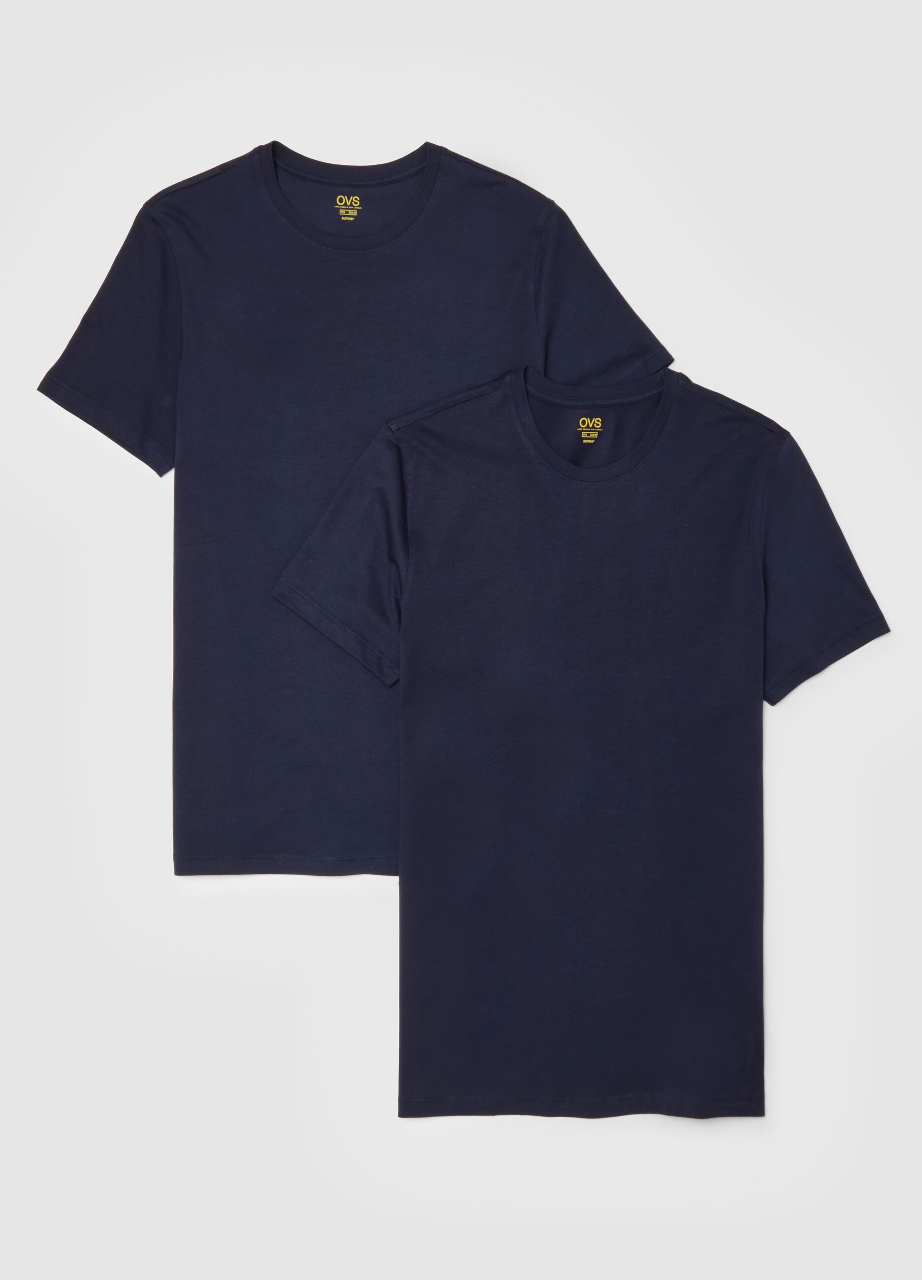 Bipack di t-shirt in puro cotone blu regular fit