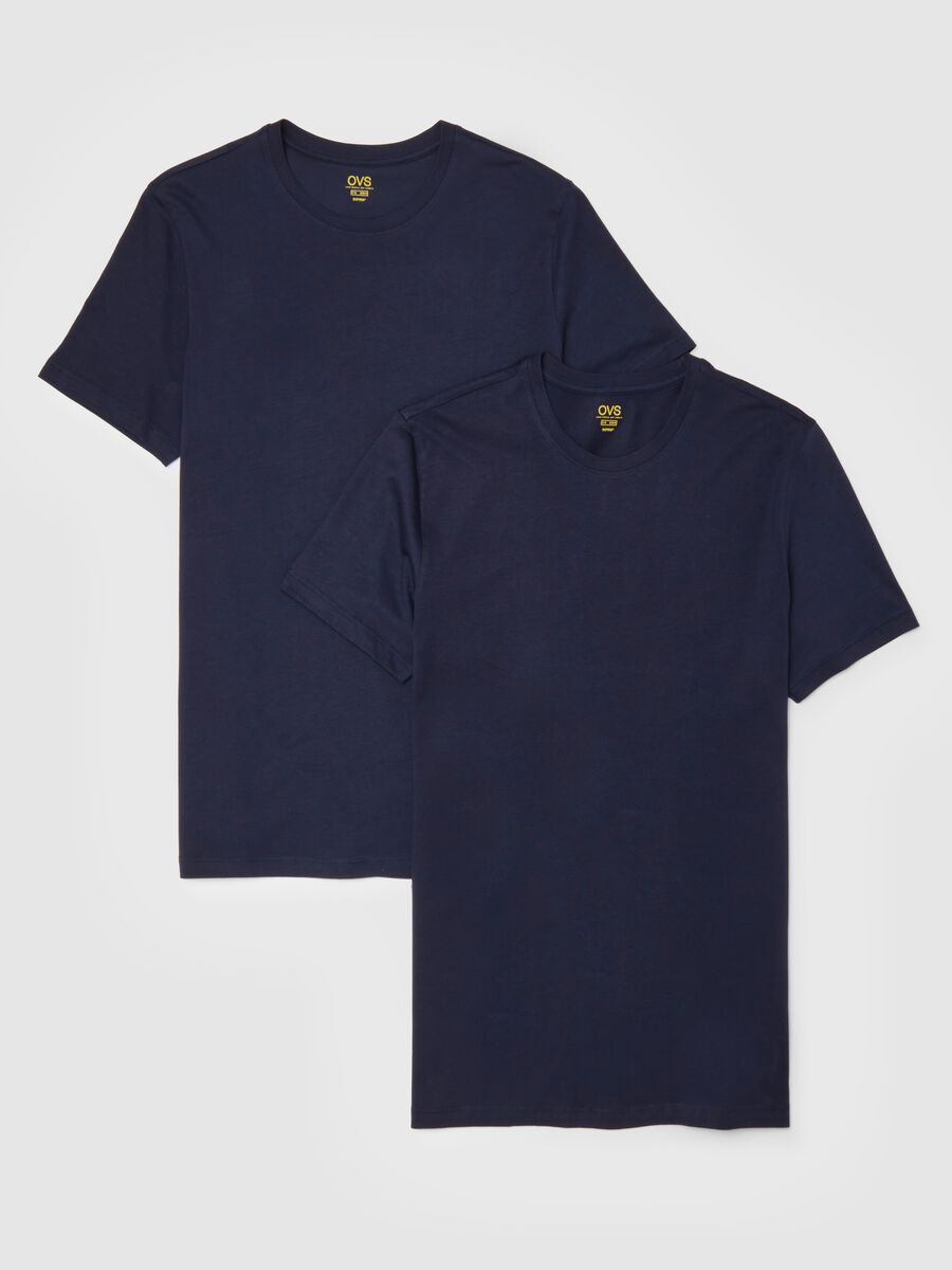 Bipack di t-shirt in puro cotone blu regular fit_4