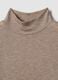 Beige ribbed lyocell-wool blend T-shirt, regular fit_1