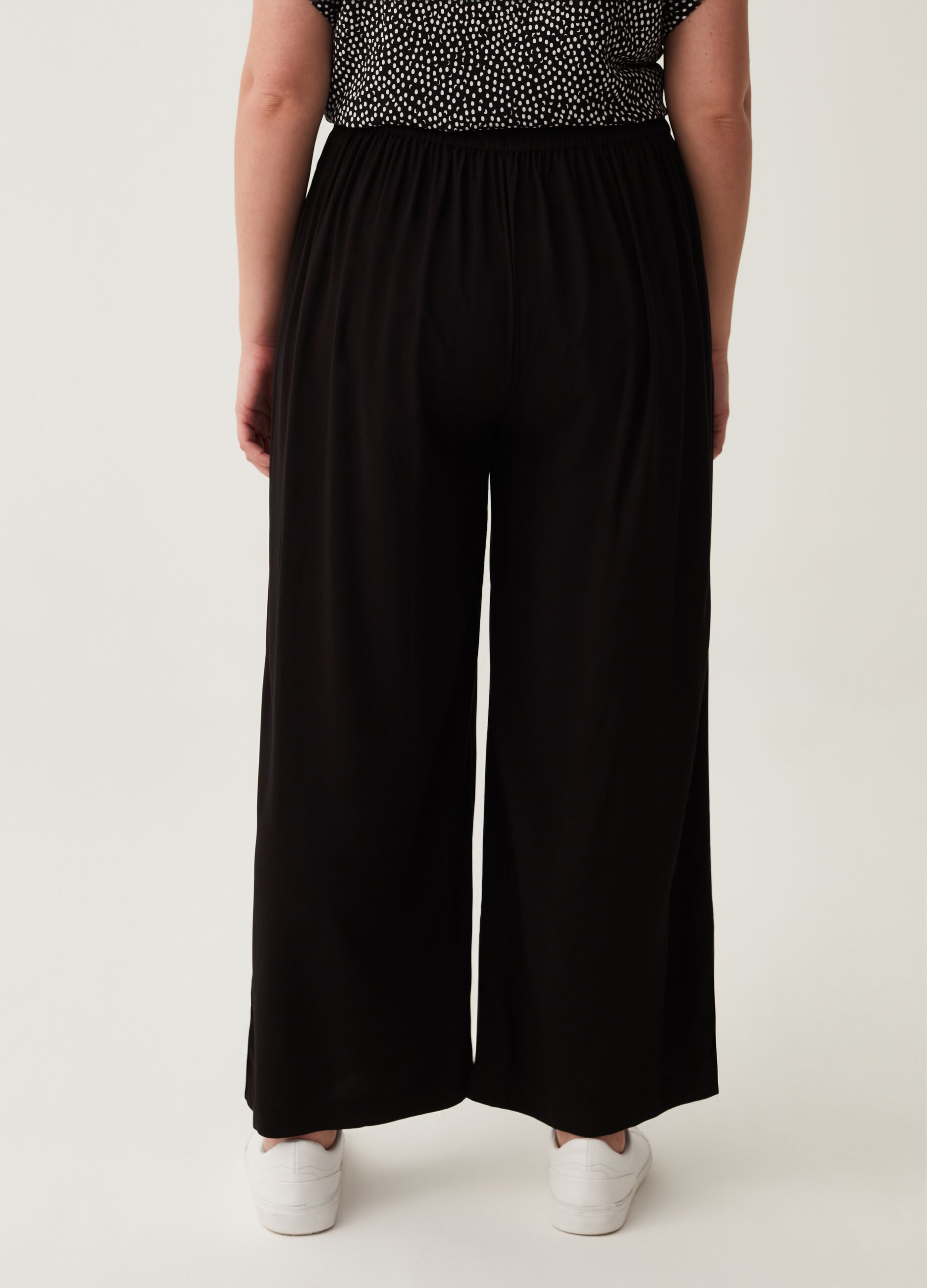 Pantaloni wide leg in viscosa Curvy_2
