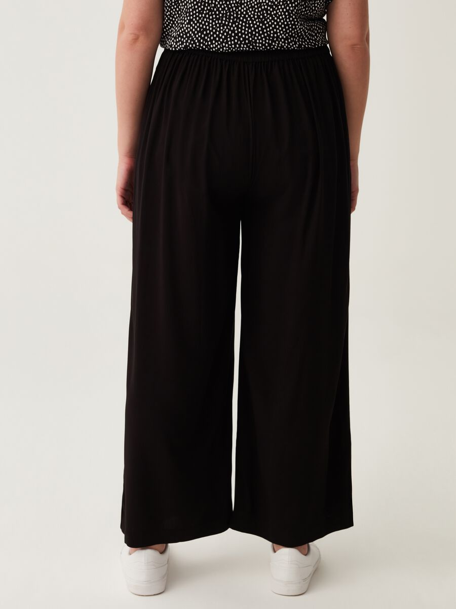 Pantaloni wide leg in viscosa Curvy_2