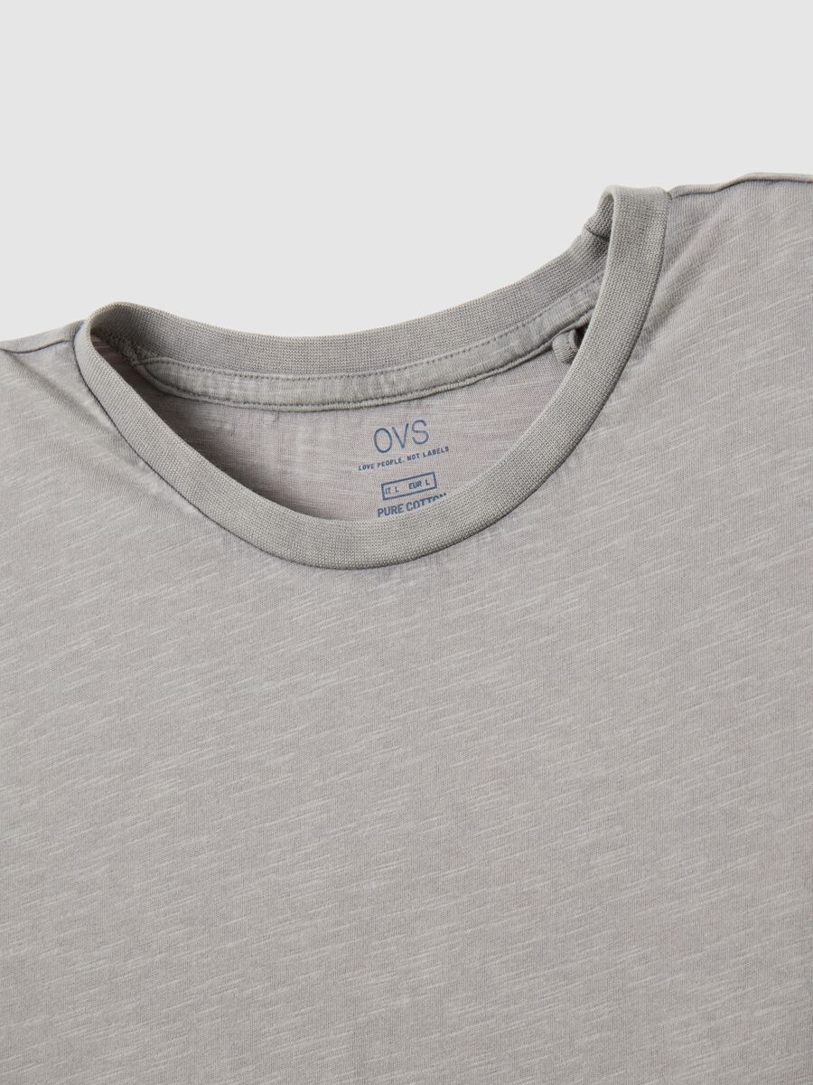 Men's grey pure cotton T-shirt regular fit_5