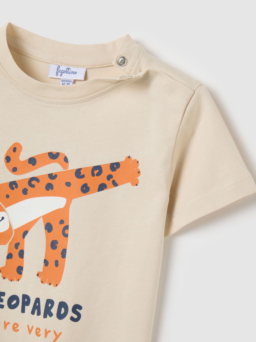 Children's beige pure cotton t-shirt regular fit_2