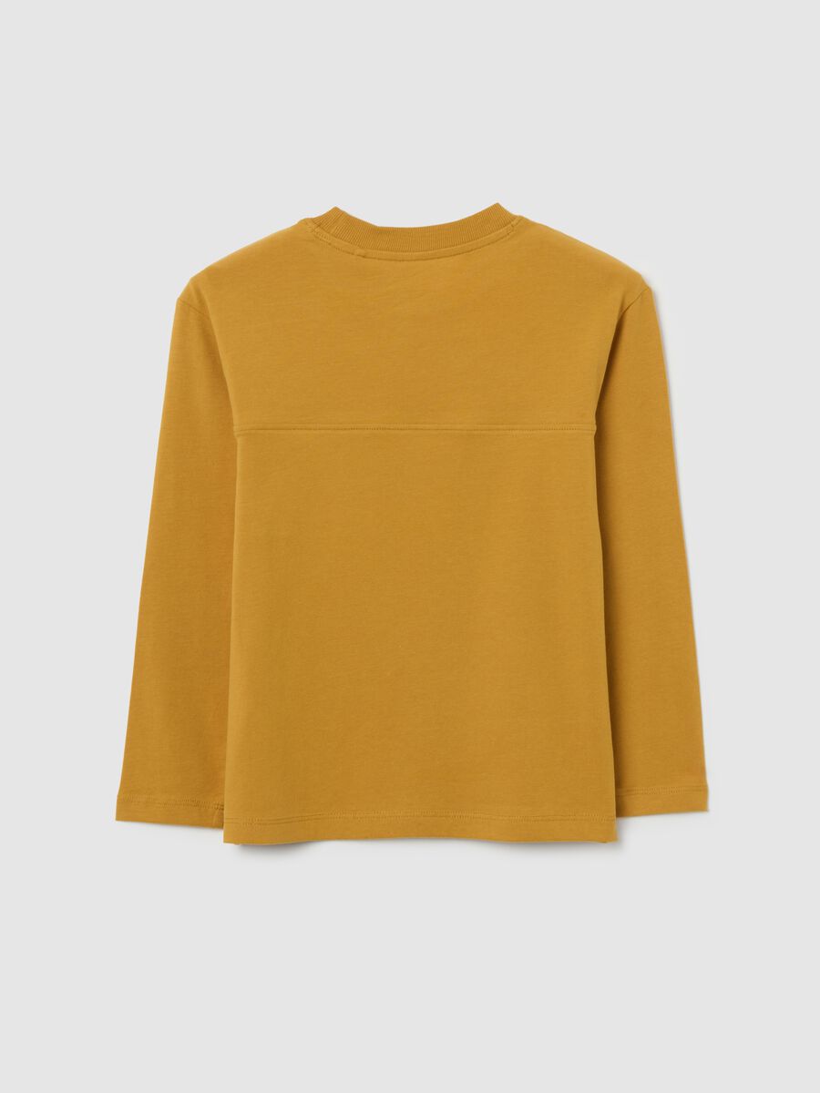 Maglia da bambino in misto cotone elasticizzato giallo regular fit_1