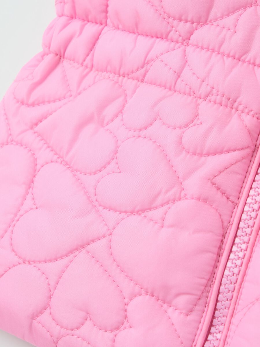 Gilet full-zip con trapuntatura a cuori _2