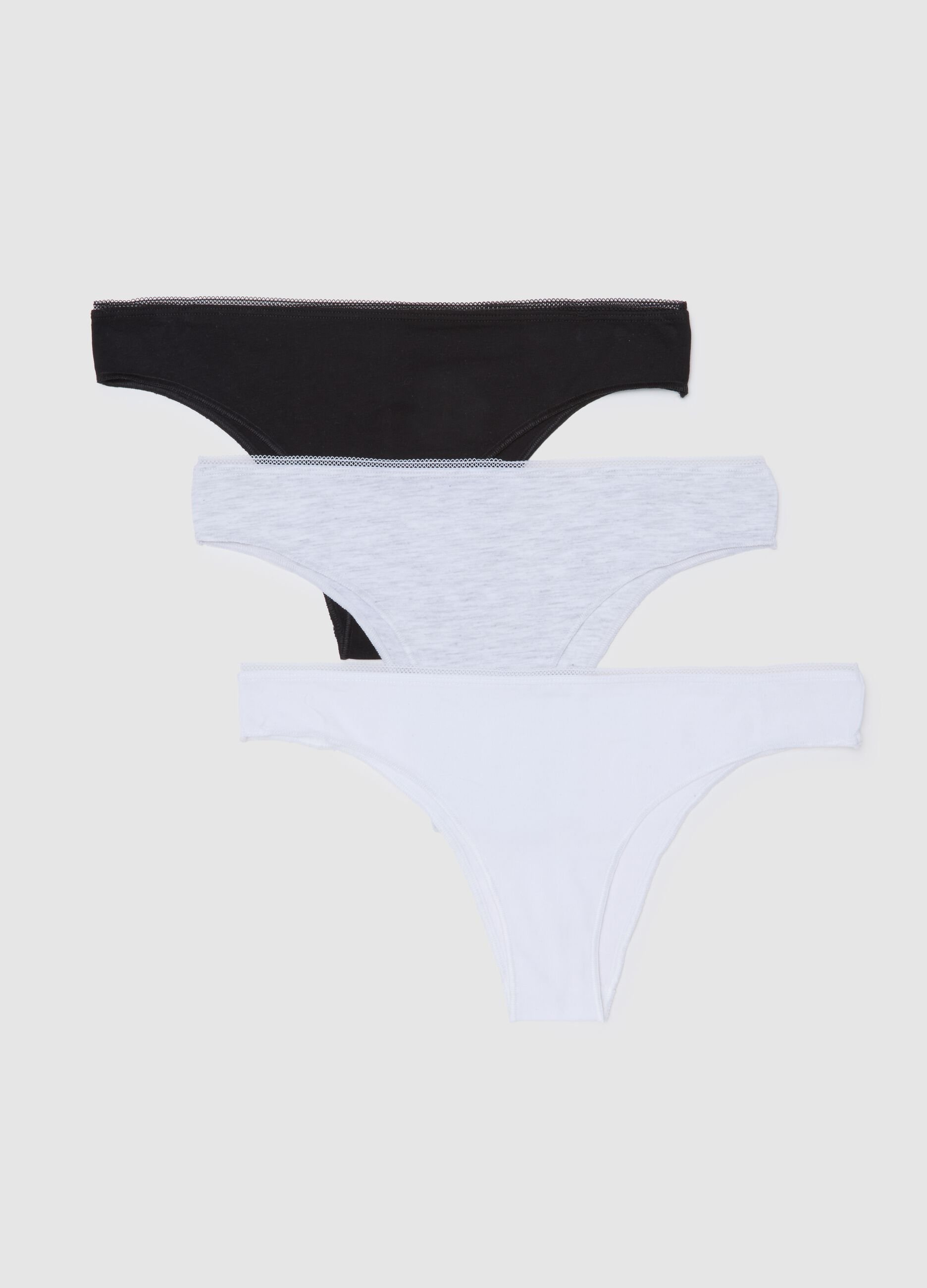 Three-Pack of Multicoloured Regular Fit Stretch Cotton Briefs