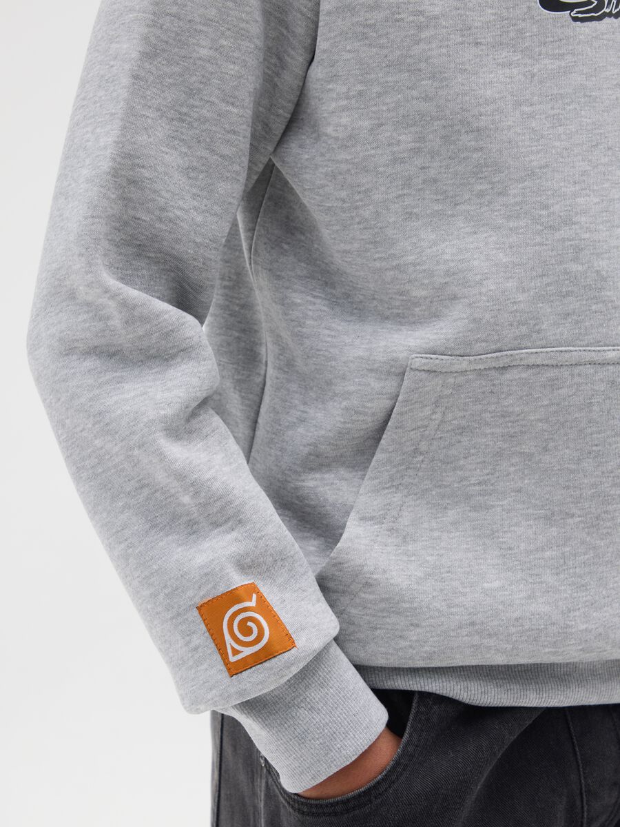 Grey cotton blend kids' sweatshirt with Naruto logo_2