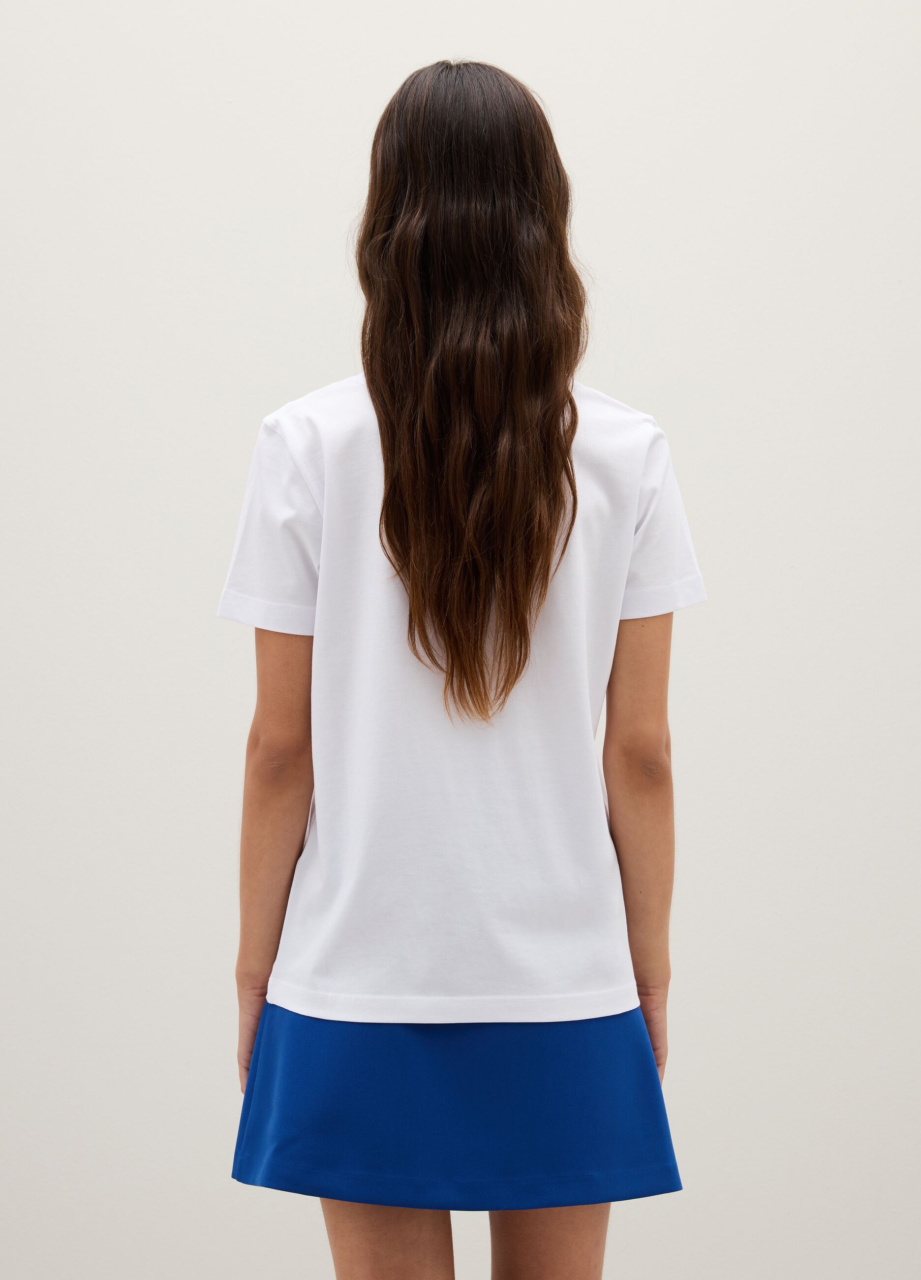 White regular fit pure cotton t-shirt