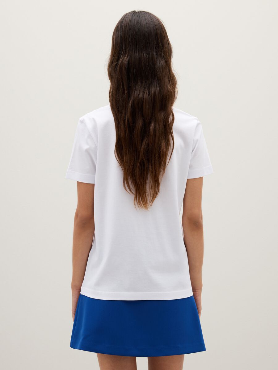 T-shirt in puro cotone bianca regular fit_3