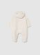 Beige baby romper with hood and zip_1