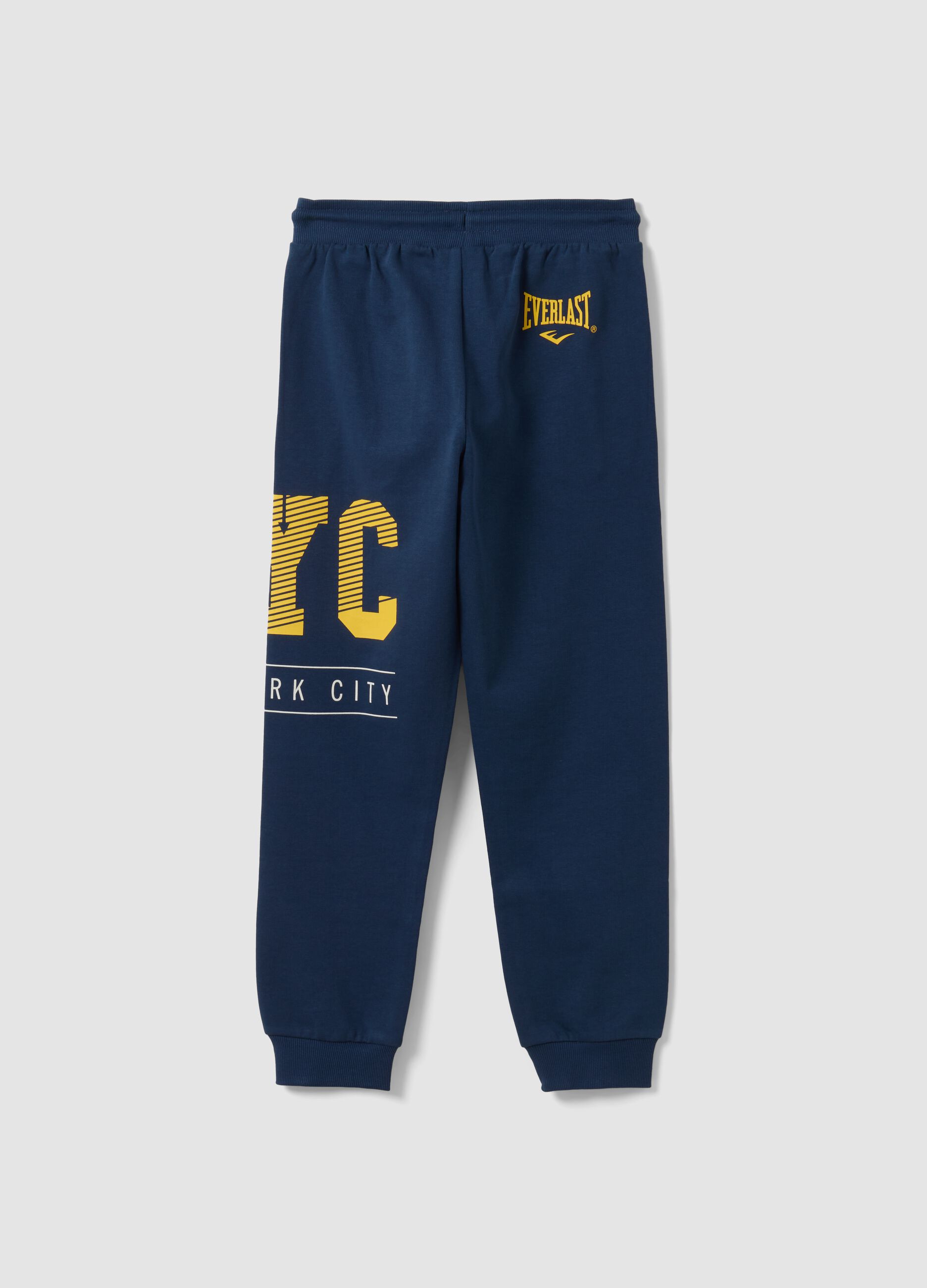 Blue pure cotton joggers with contrast print for boys