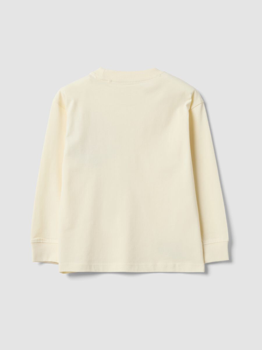White pure cotton crew-neck T-shirt with Top Speed print_1