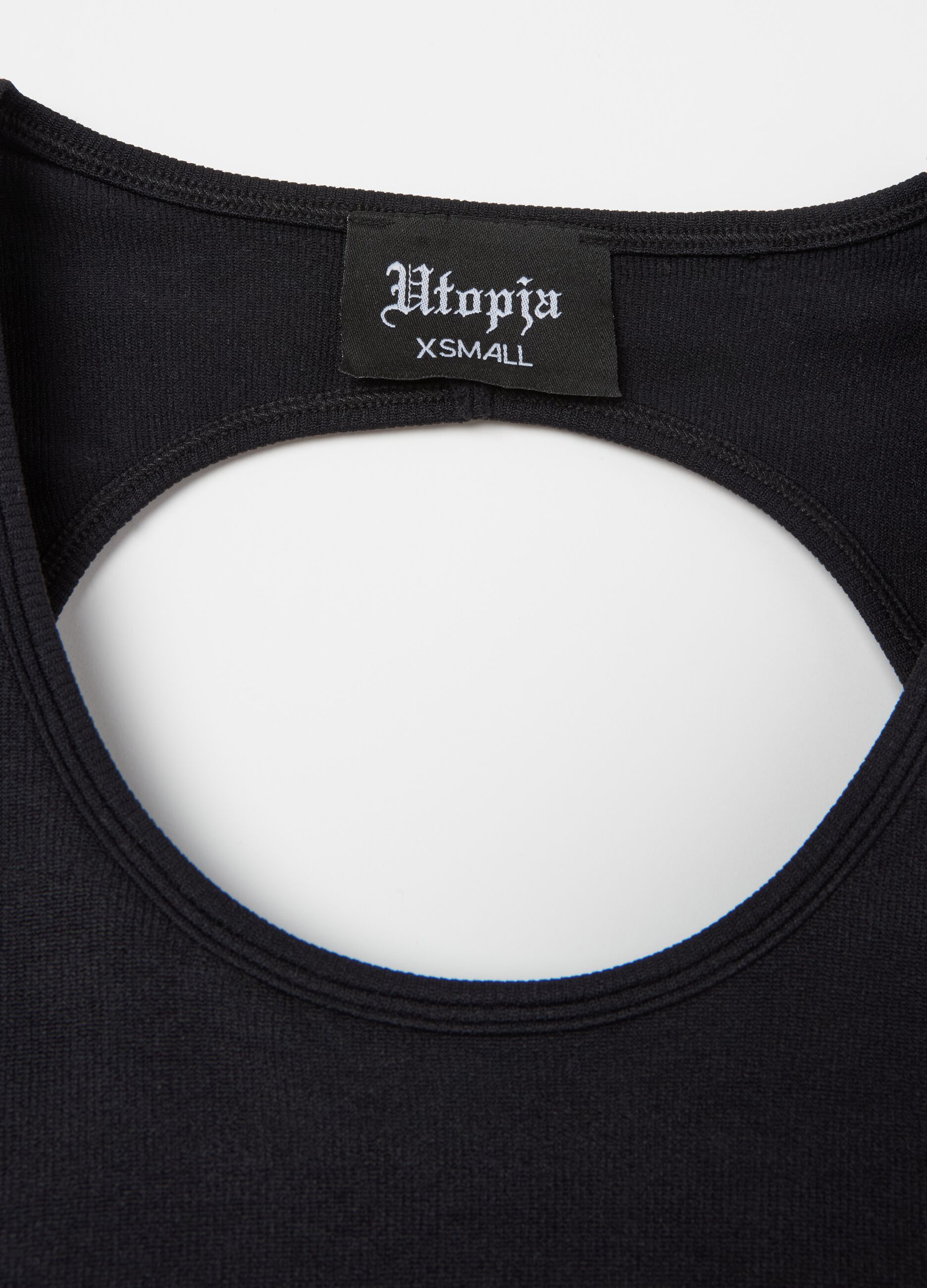 Cut Out Crop Long-sleeved Black