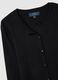 Black crew neck cardigan, regular fit in jersey knit_5