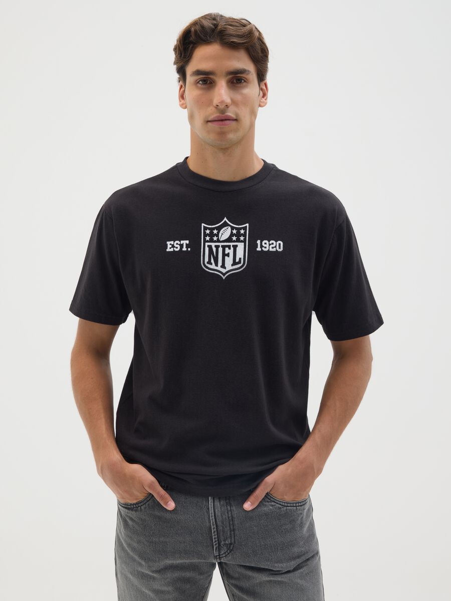 Black Pure Cotton NFL Logo T-shirt_0