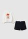 Girls' multicolour pullover and shorts set with festive detailing_0