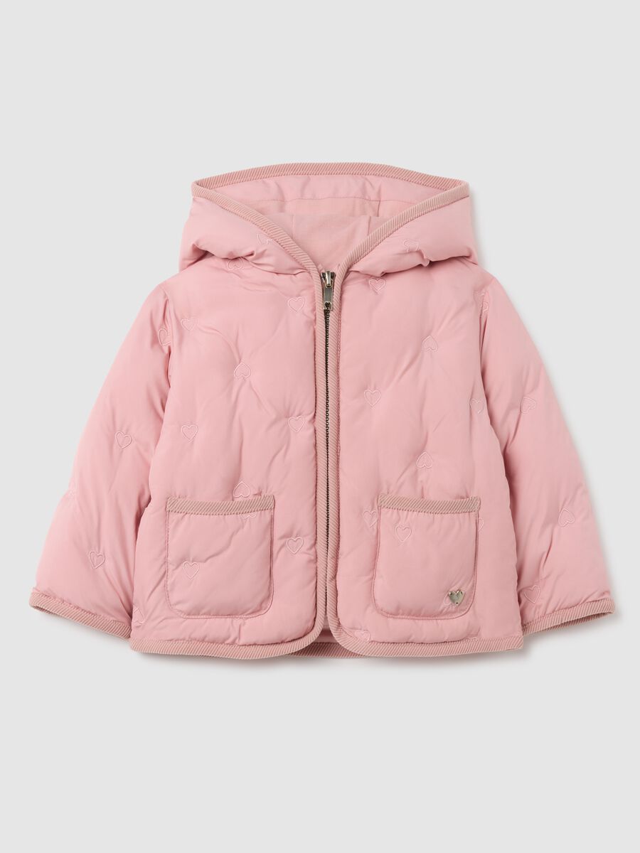 Regular fit pink hoodie jacket for girls_0