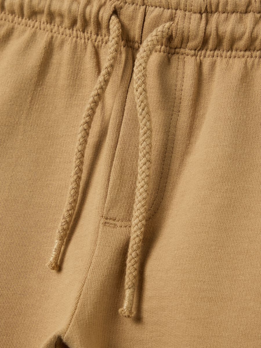 Beige children's shorts in pure cotton_2