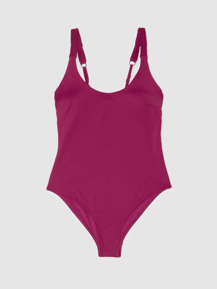 Women's purple stretch fabric swimsuit_4