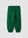 Pantaloni jogger verdi in puro cotone con vita elasticizzata per bambino_0